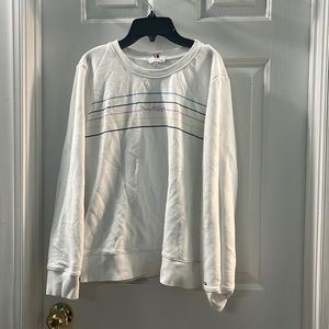 White Tommy Hilfiger Sweater with Rainbow Design